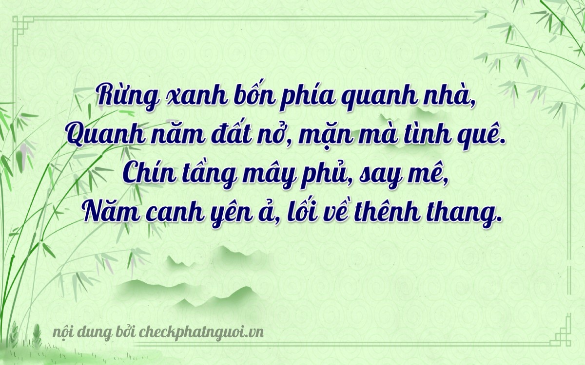 Bài thơ ý nghĩa cho <b>biển số 20A-49585</b> tại website checkphatnguoi.vn