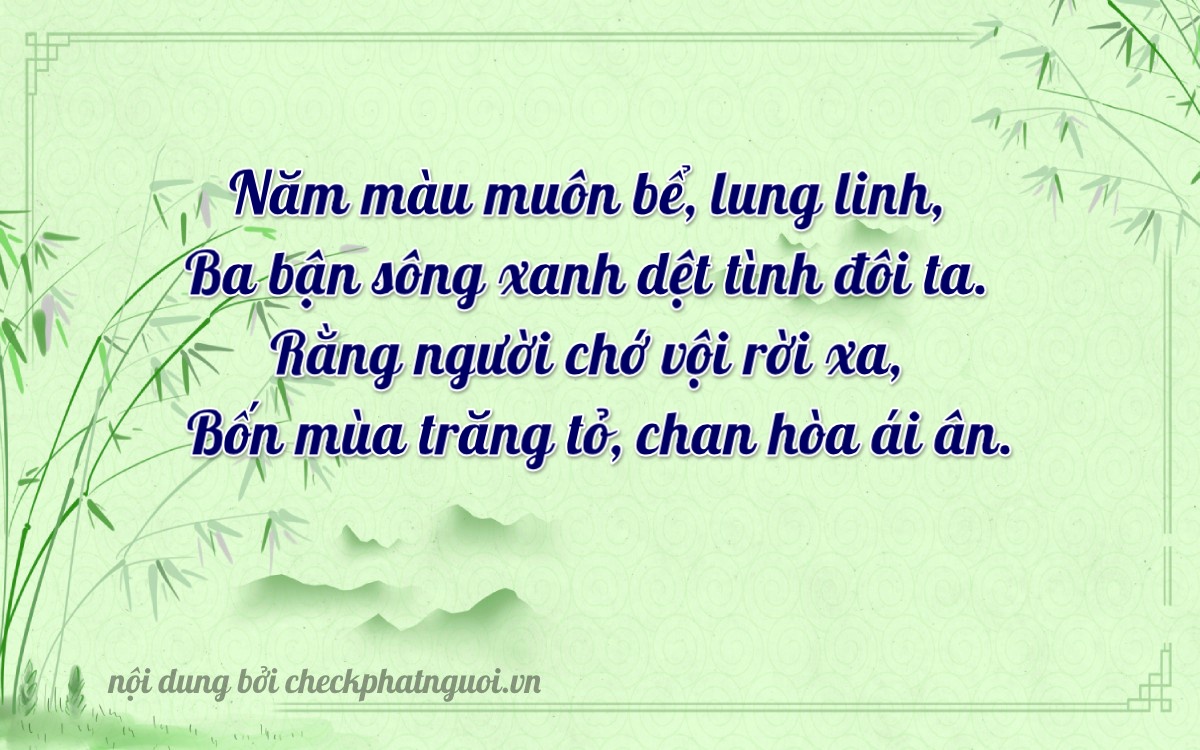 Bài thơ ý nghĩa cho <b>biển số 20A-53543</b> tại website checkphatnguoi.vn