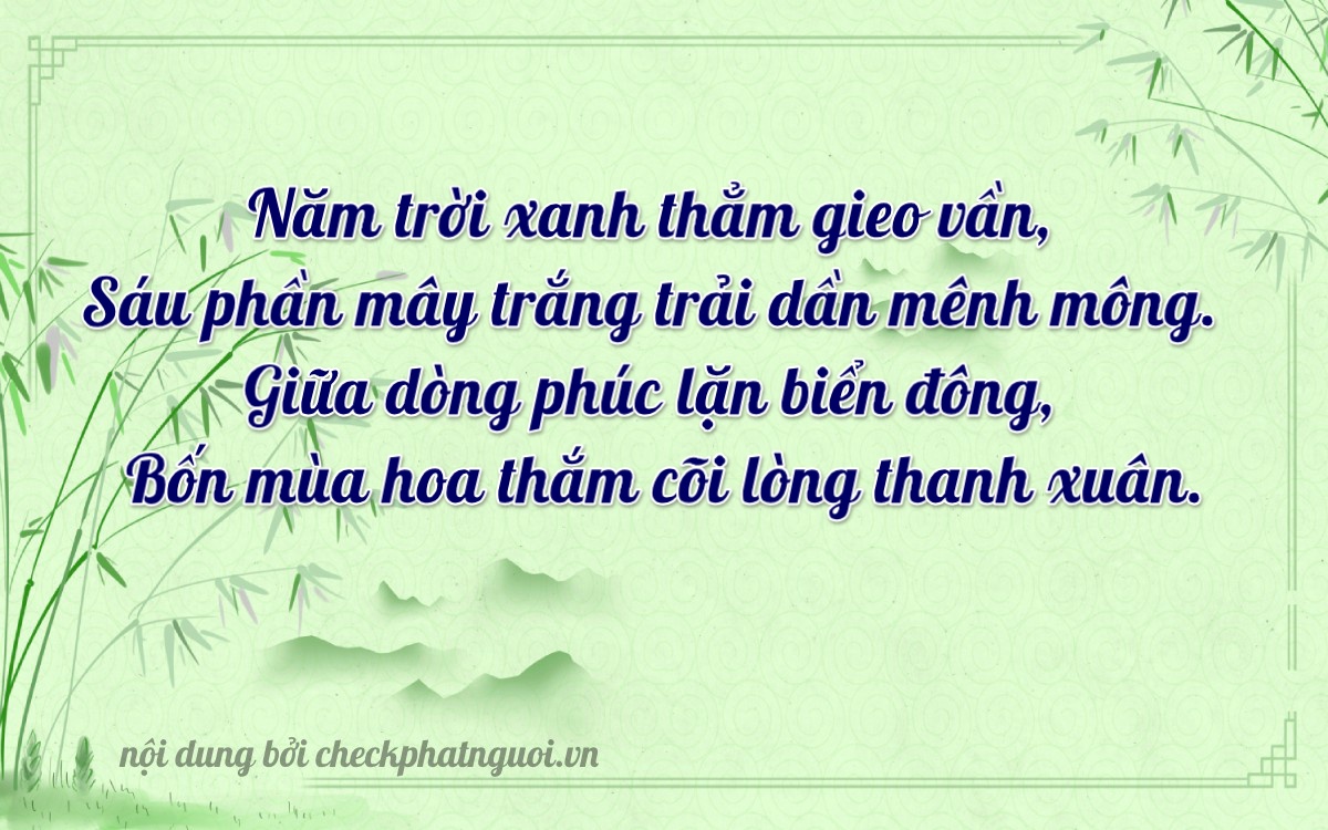 Bài thơ ý nghĩa cho <b>biển số 20A-56546</b> tại website checkphatnguoi.vn