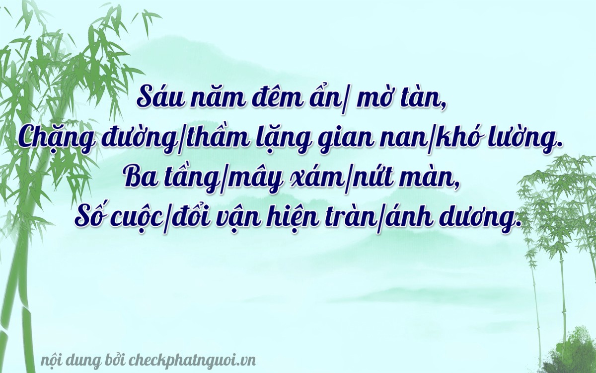 Bài thơ ý nghĩa cho <b>biển số 20A-56638</b> tại website checkphatnguoi.vn