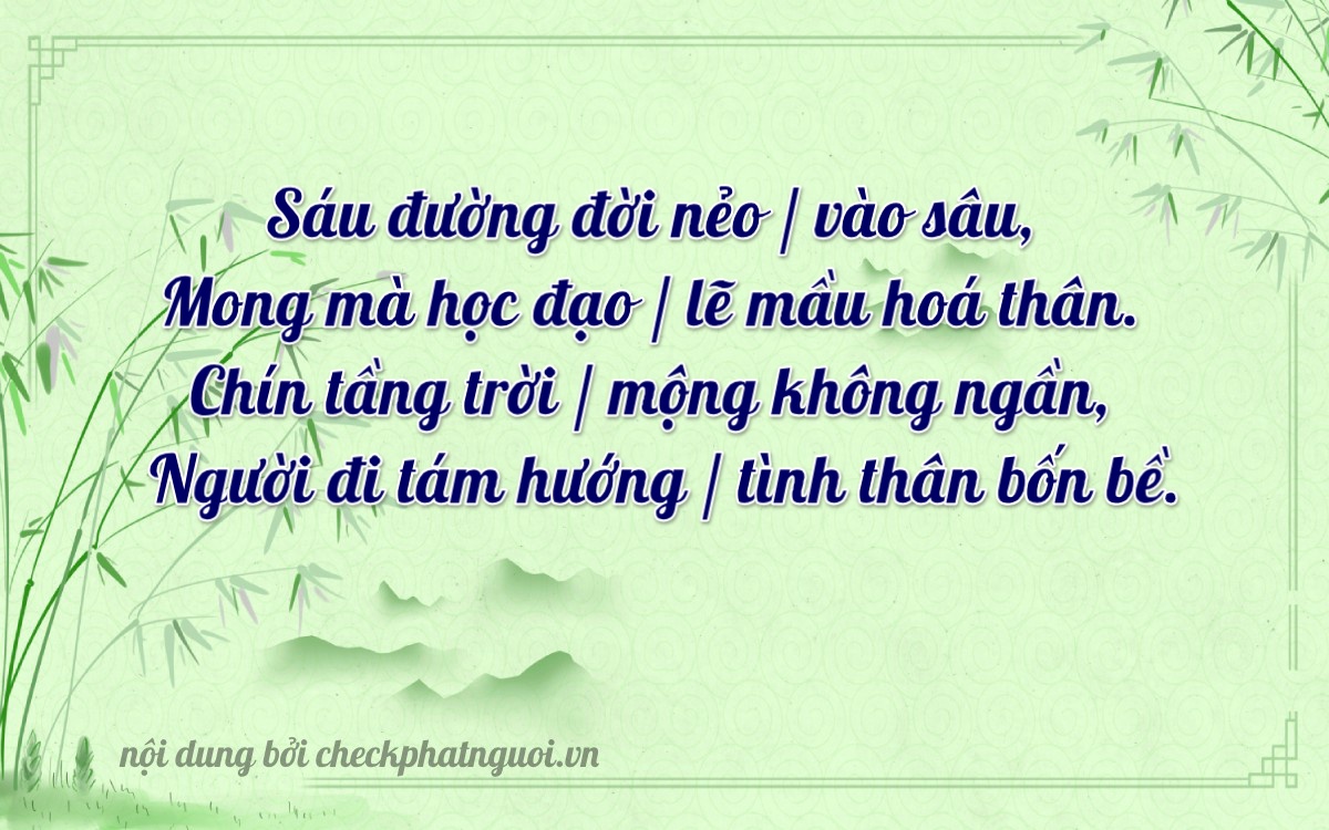 Bài thơ ý nghĩa cho <b>biển số 20A-66958</b> tại website checkphatnguoi.vn