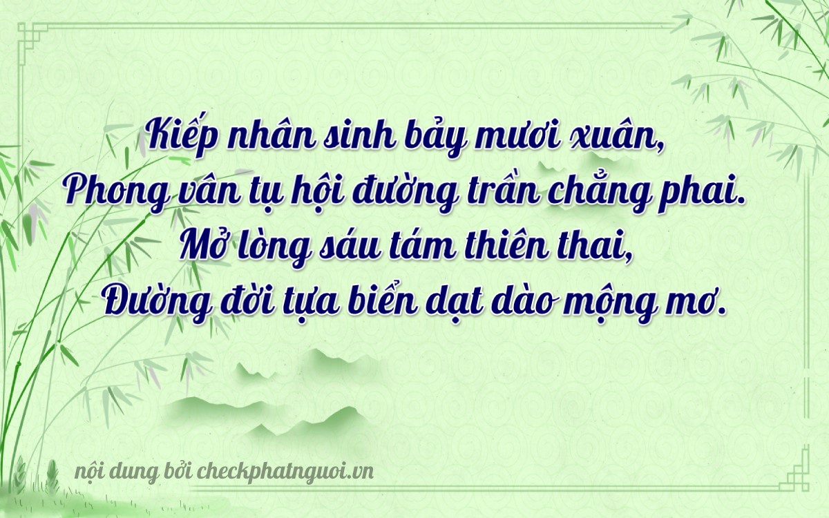 Bài thơ ý nghĩa cho <b>biển số 20A-71668</b> tại website checkphatnguoi.vn