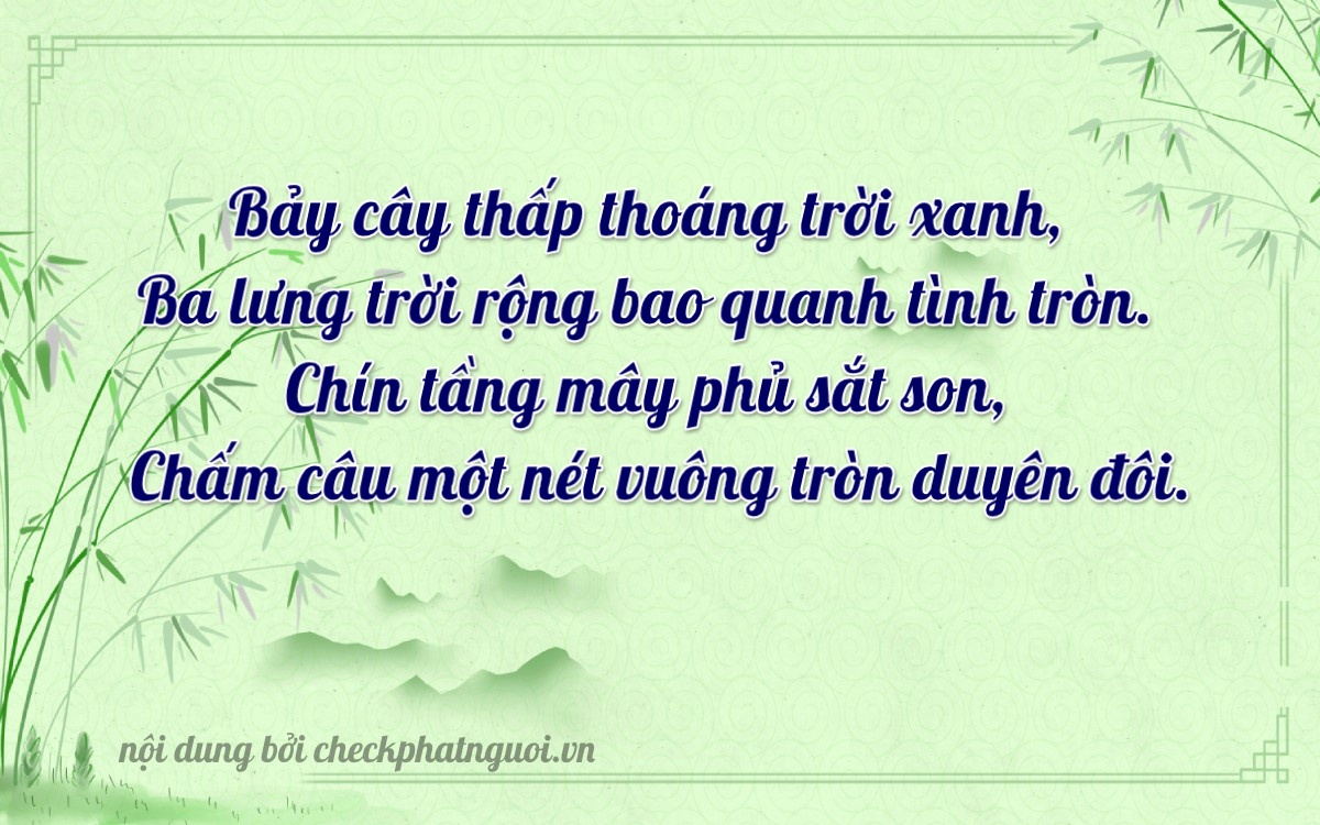 Bài thơ ý nghĩa cho <b>biển số 20A-73190</b> tại website checkphatnguoi.vn