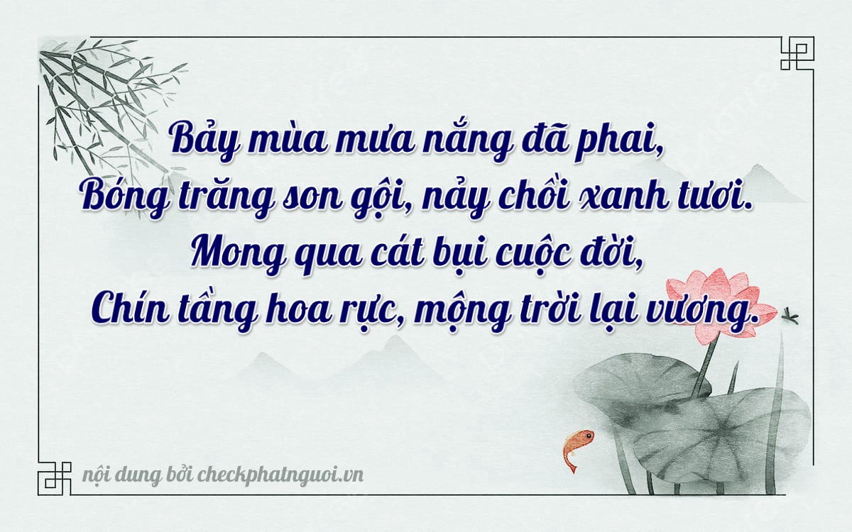 Bài thơ ý nghĩa cho <b>biển số 20A-74197</b> tại website checkphatnguoi.vn