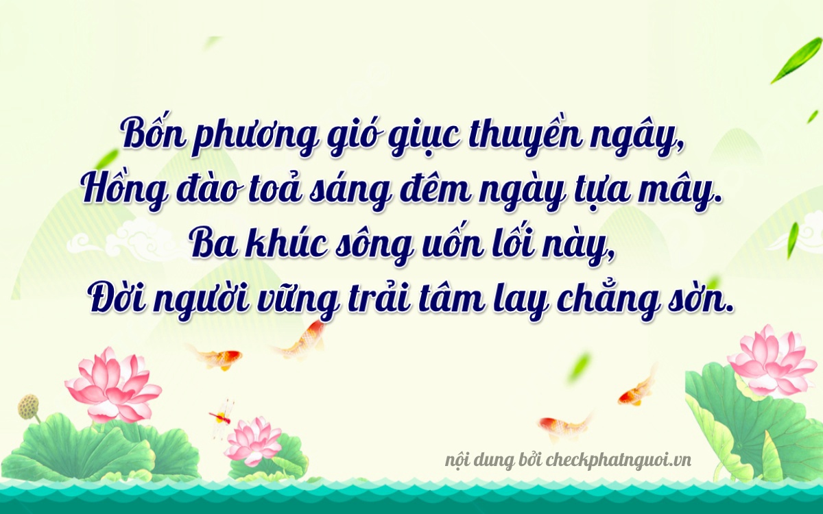 Bài thơ ý nghĩa cho <b>biển số 20A-84324</b> tại website checkphatnguoi.vn