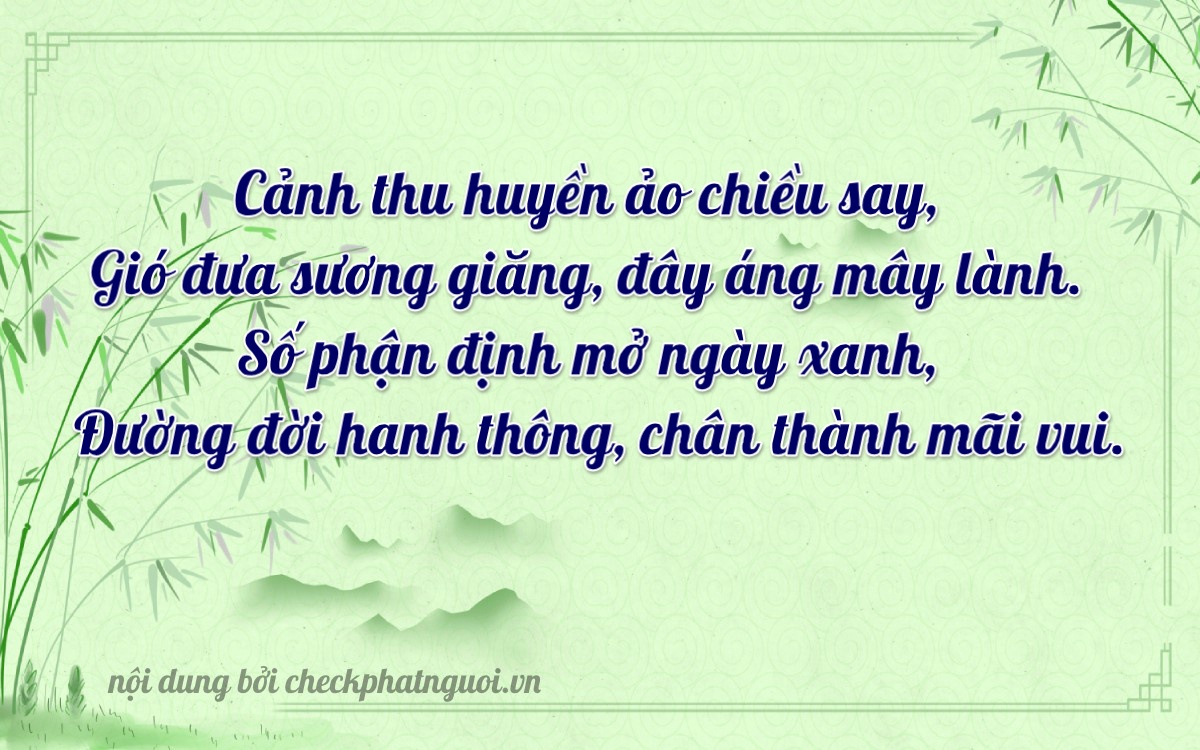 Bài thơ ý nghĩa cho <b>biển số 20A-85737</b> tại website checkphatnguoi.vn