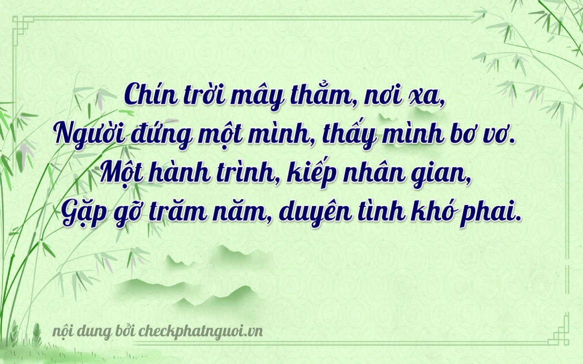 Bài thơ ý nghĩa cho <b>biển số 20A-99197</b> tại website checkphatnguoi.vn