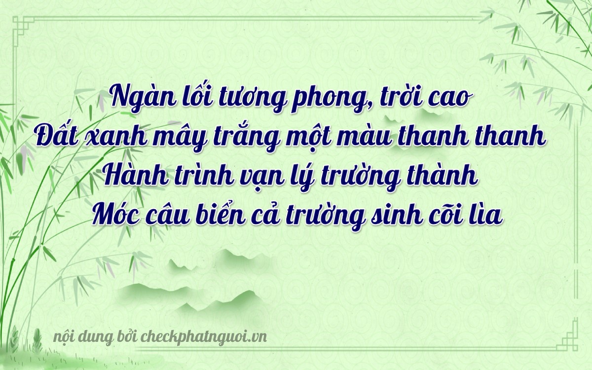 Bài thơ ý nghĩa cho <b>biển số 20AA-14220</b> tại website checkphatnguoi.vn