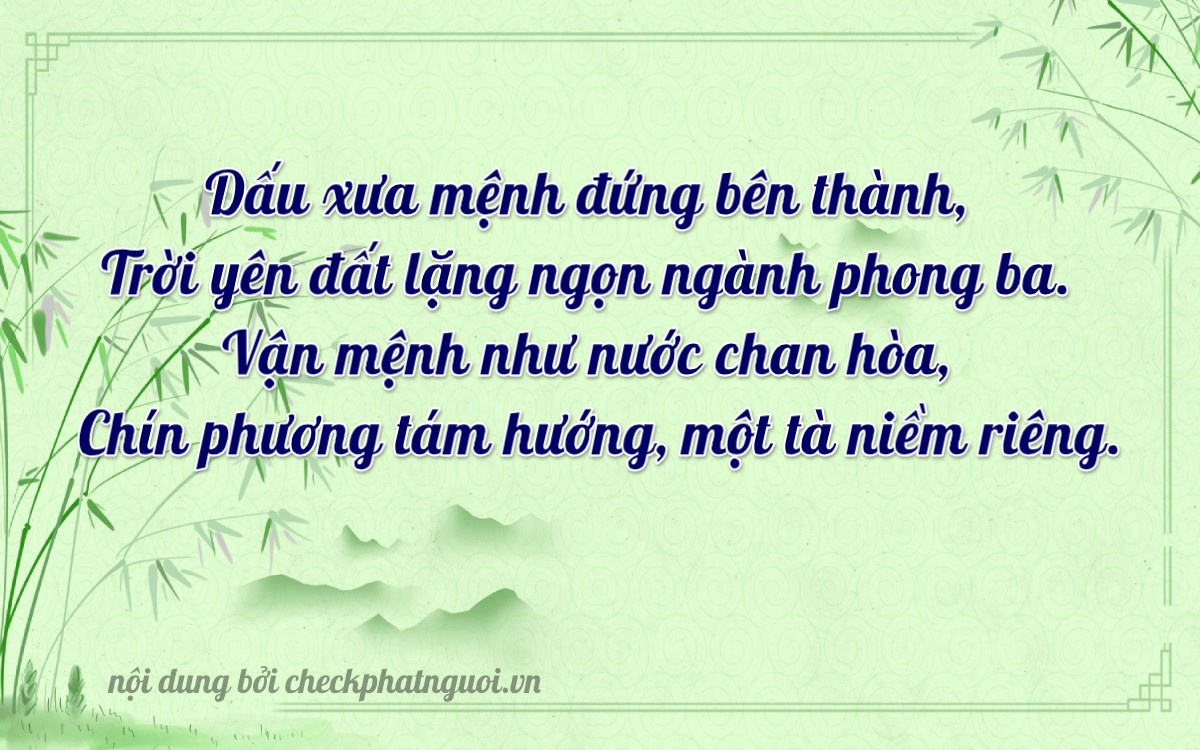 Bài thơ ý nghĩa cho <b>biển số 20AA-18180</b> tại website checkphatnguoi.vn