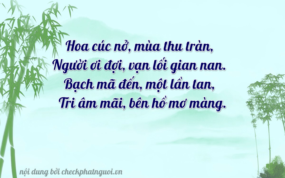 Bài thơ ý nghĩa cho <b>biển số 20AD-04211</b> tại website checkphatnguoi.vn