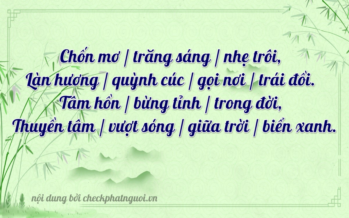 Bài thơ ý nghĩa cho <b>biển số 20AH-06807</b> tại website checkphatnguoi.vn