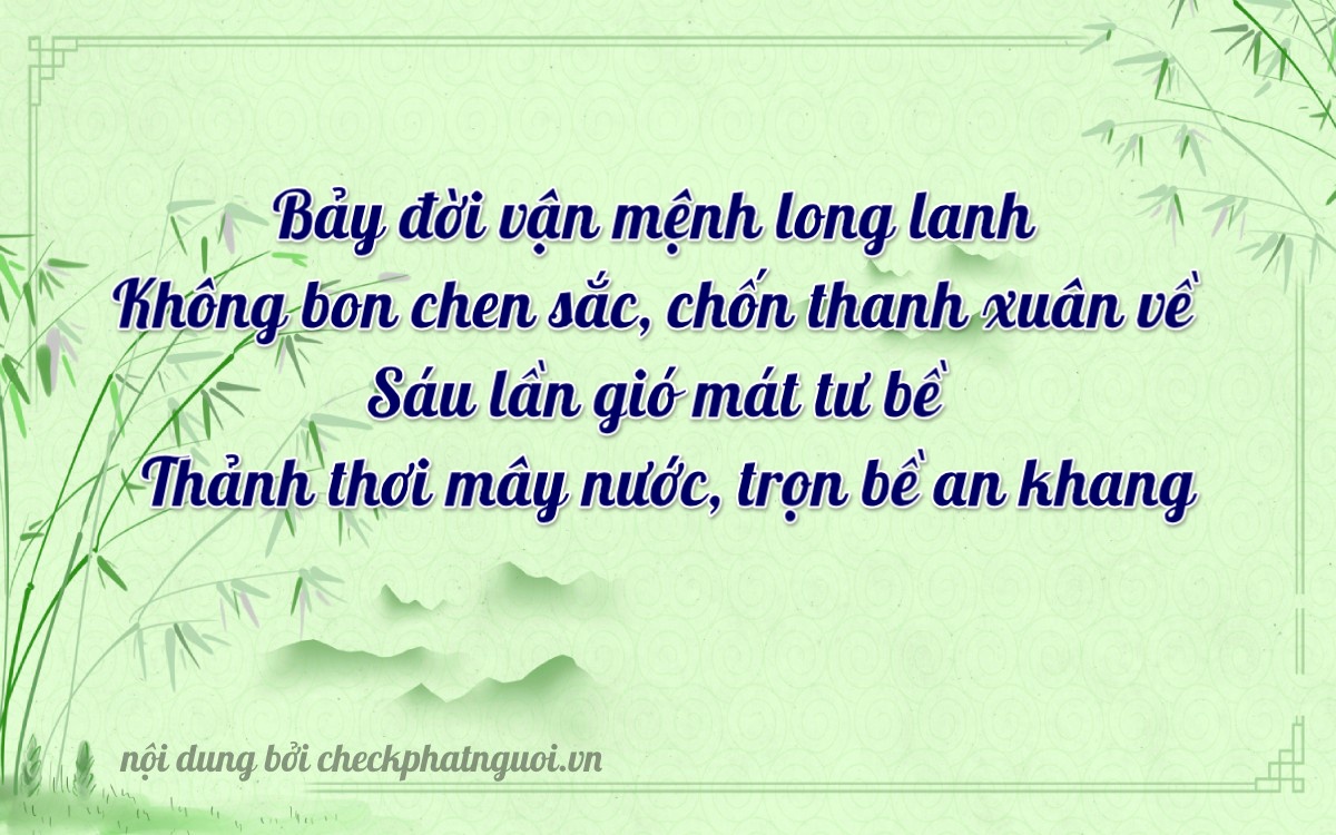 Bài thơ ý nghĩa cho <b>biển số 20AH-07697</b> tại website checkphatnguoi.vn