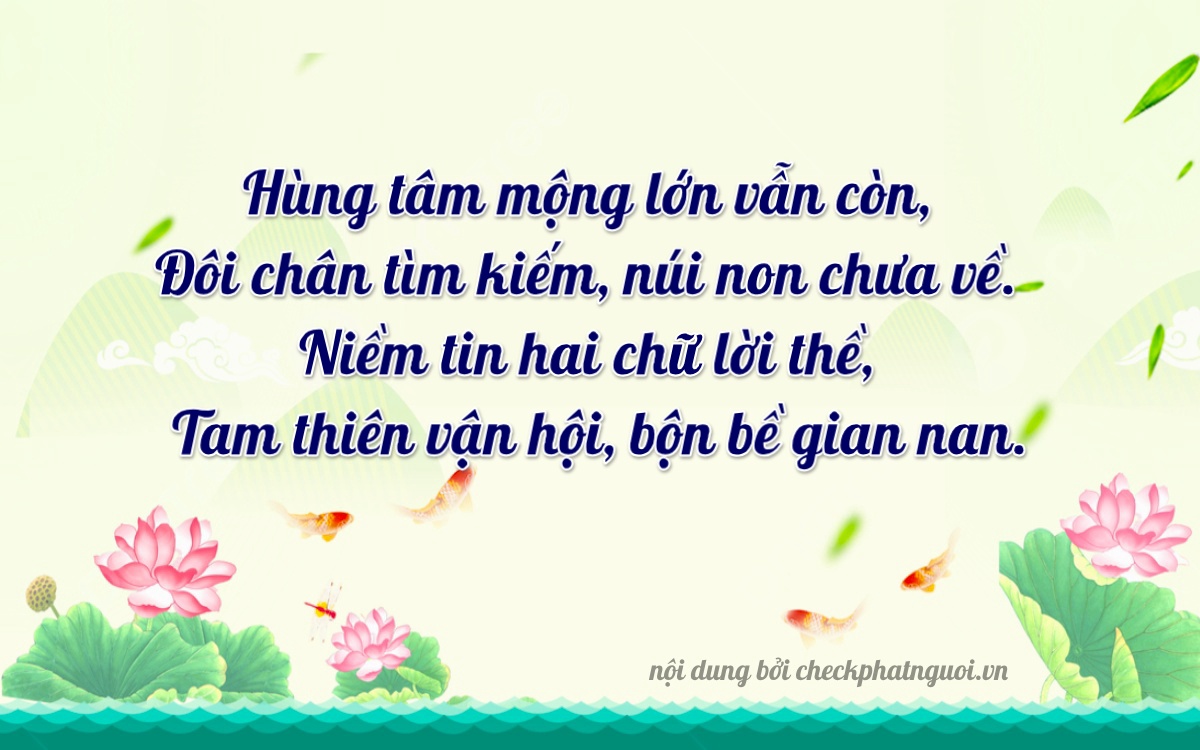 Bài thơ ý nghĩa cho <b>biển số 20B-02233</b> tại website checkphatnguoi.vn