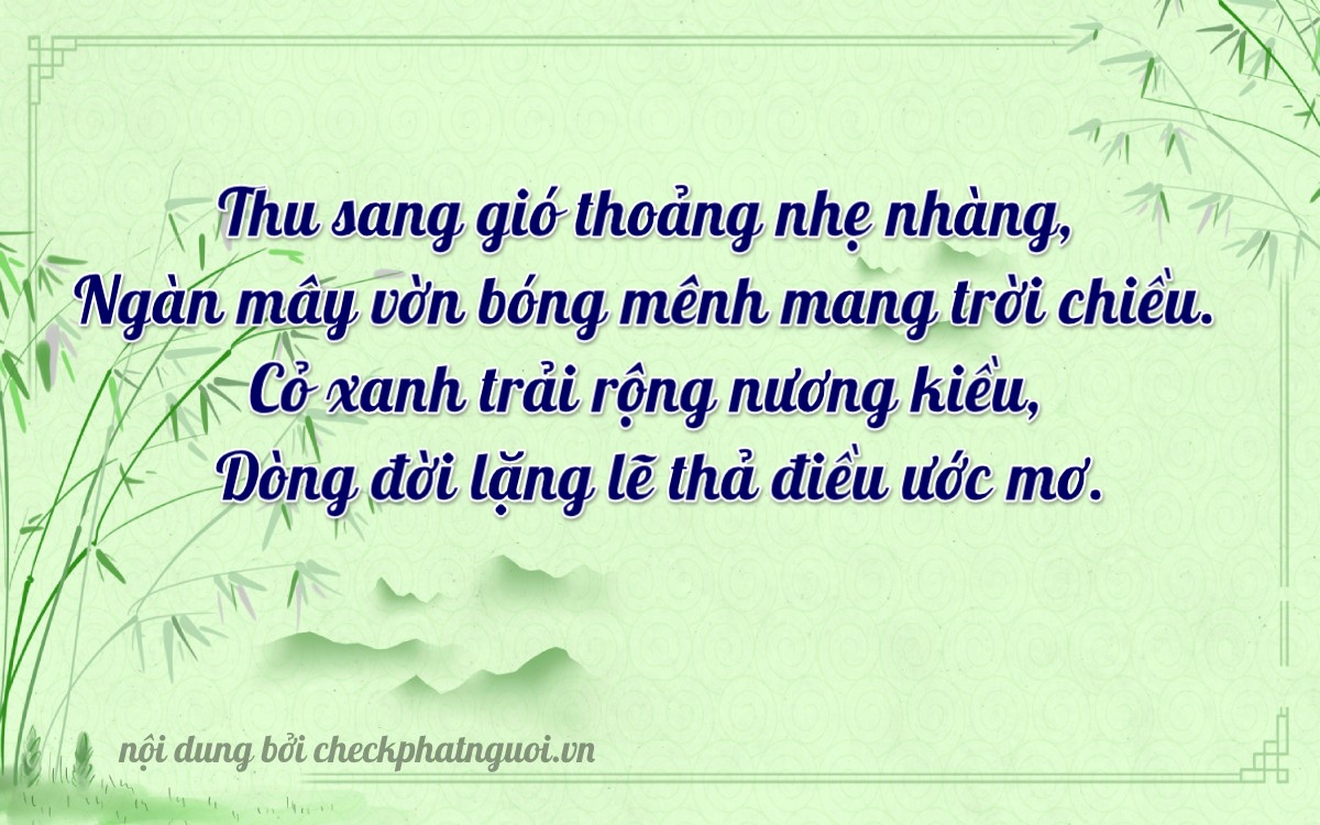 Bài thơ ý nghĩa cho <b>biển số 20B-02749</b> tại website checkphatnguoi.vn