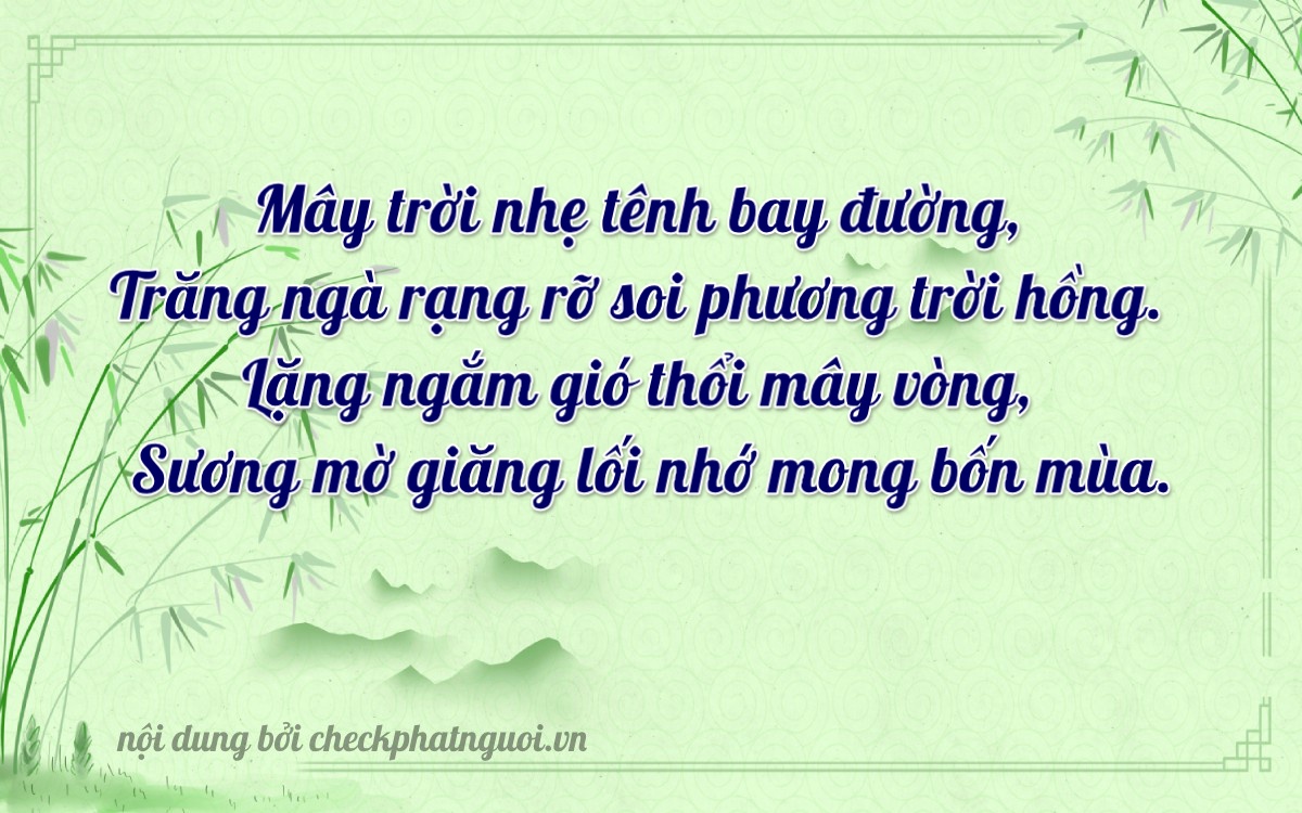 Bài thơ ý nghĩa cho <b>biển số 20B-05999</b> tại website checkphatnguoi.vn
