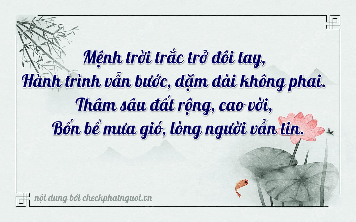 Bài thơ ý nghĩa cho <b>biển số 20B1-54994</b> tại website checkphatnguoi.vn