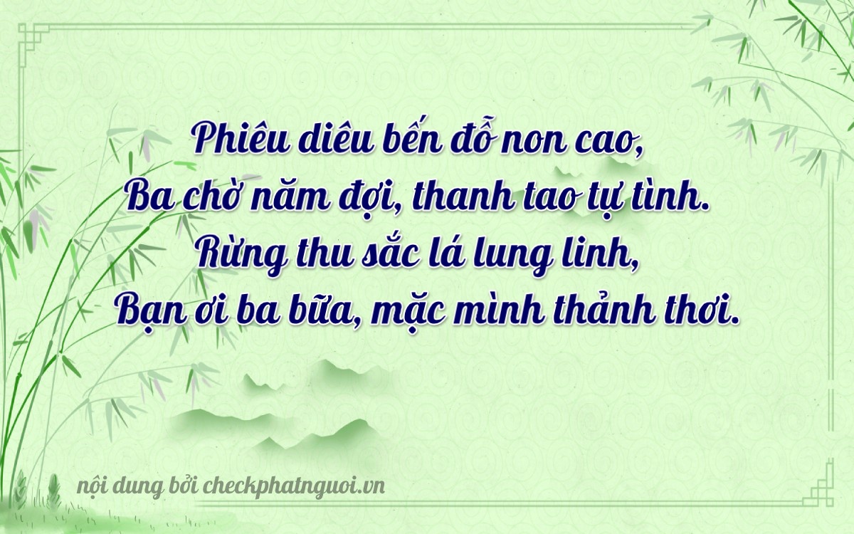 Bài thơ ý nghĩa cho <b>biển số 20B2-33503</b> tại website checkphatnguoi.vn