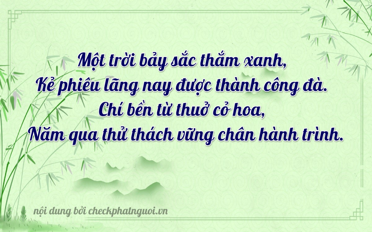 Bài thơ ý nghĩa cho <b>biển số 20C-11775</b> tại website checkphatnguoi.vn