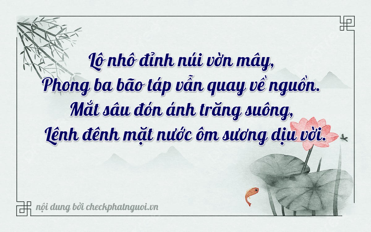 Bài thơ ý nghĩa cho <b>biển số 20E1-36930</b> tại website checkphatnguoi.vn