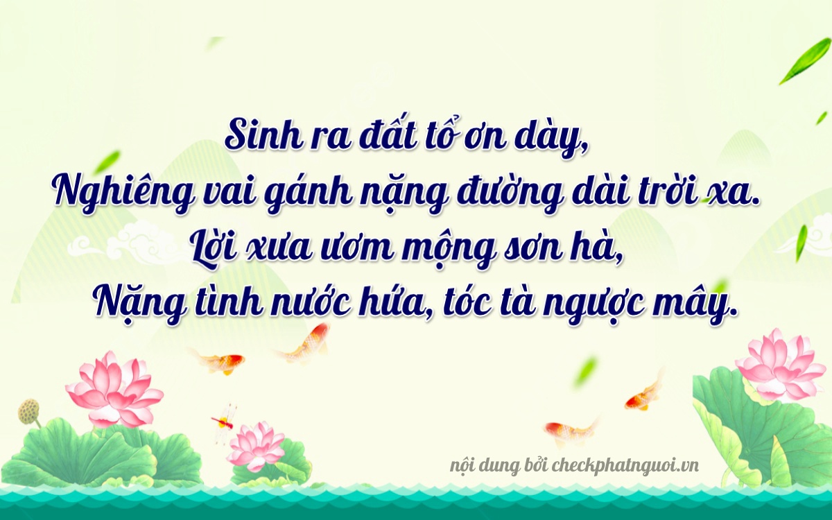 Bài thơ ý nghĩa cho <b>biển số 20F1-06755</b> tại website checkphatnguoi.vn