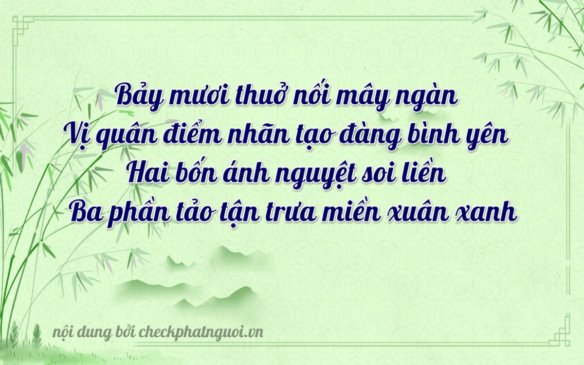 Bài thơ ý nghĩa cho <b>biển số 20F1-17234</b> tại website checkphatnguoi.vn