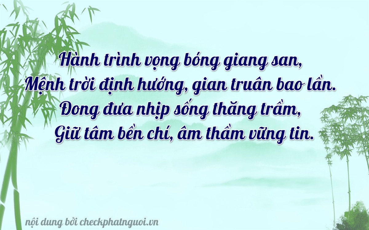 Bài thơ ý nghĩa cho <b>biển số 20F1-71242</b> tại website checkphatnguoi.vn