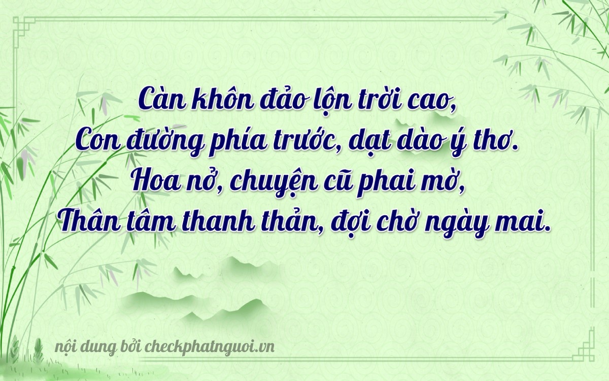 Bài thơ ý nghĩa cho <b>biển số 20G1-63699</b> tại website checkphatnguoi.vn