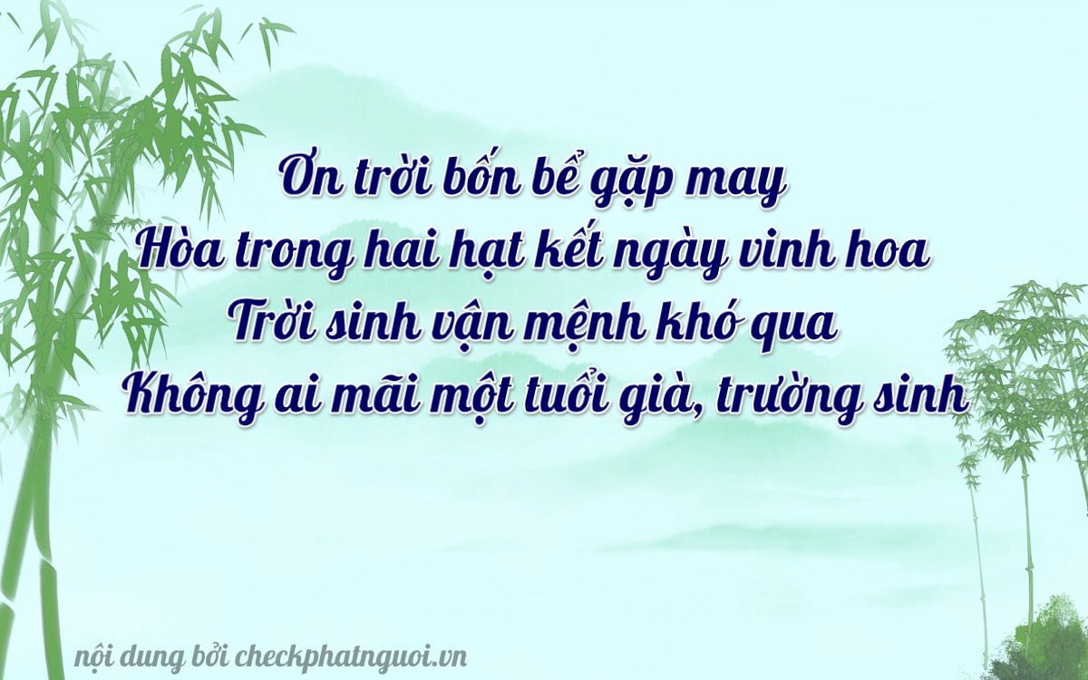 Bài thơ ý nghĩa cho <b>biển số 20H-02400</b> tại website checkphatnguoi.vn