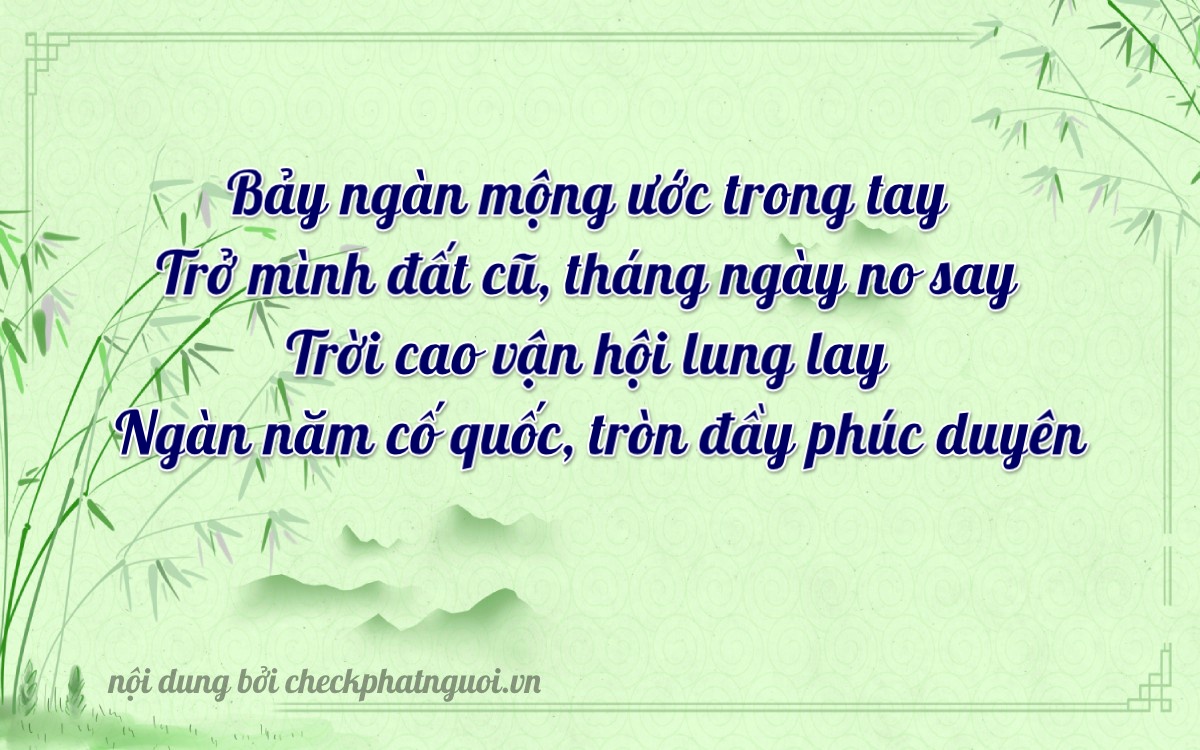 Bài thơ ý nghĩa cho <b>biển số 20M-7707</b> tại website checkphatnguoi.vn