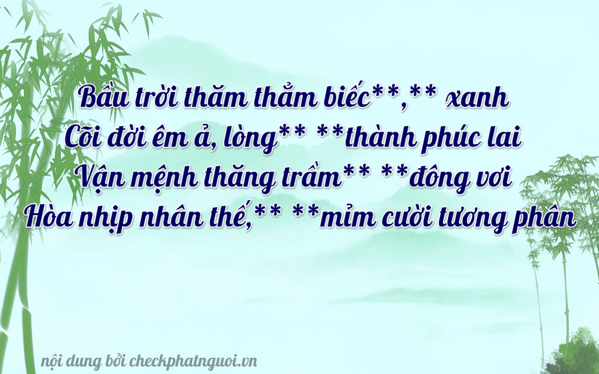 Bài thơ ý nghĩa cho <b>biển số 22FA-06743</b> tại website checkphatnguoi.vn