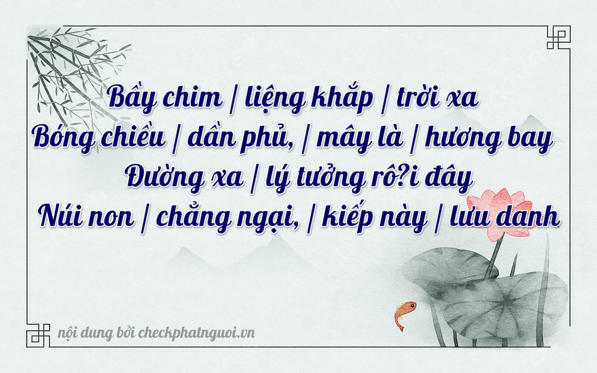 Bài thơ ý nghĩa cho <b>biển số 23A-02762</b> tại website checkphatnguoi.vn