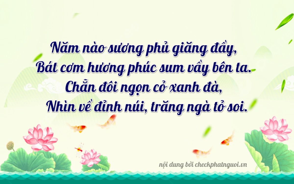 Bài thơ ý nghĩa cho <b>biển số 23B1-58781</b> tại website checkphatnguoi.vn