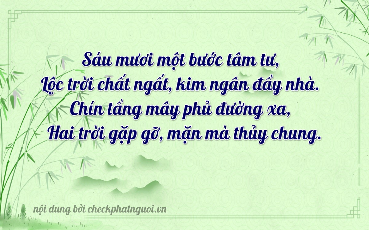 Bài thơ ý nghĩa cho <b>biển số 23B1-66192</b> tại website checkphatnguoi.vn
