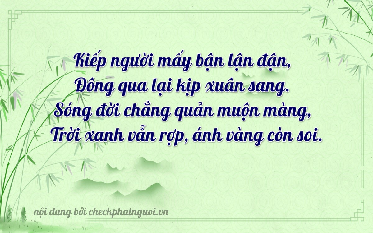 Bài thơ ý nghĩa cho <b>biển số 23D-00289</b> tại website checkphatnguoi.vn