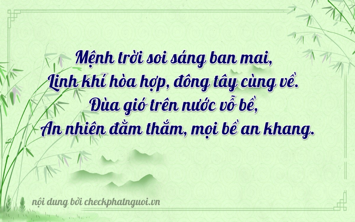 Bài thơ ý nghĩa cho <b>biển số 23H-01817</b> tại website checkphatnguoi.vn