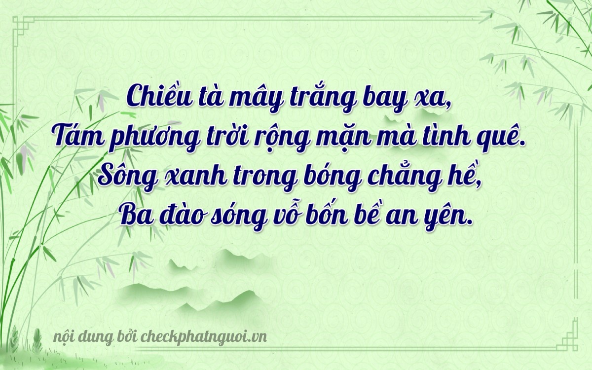 Bài thơ ý nghĩa cho <b>biển số 23H1-20837</b> tại website checkphatnguoi.vn