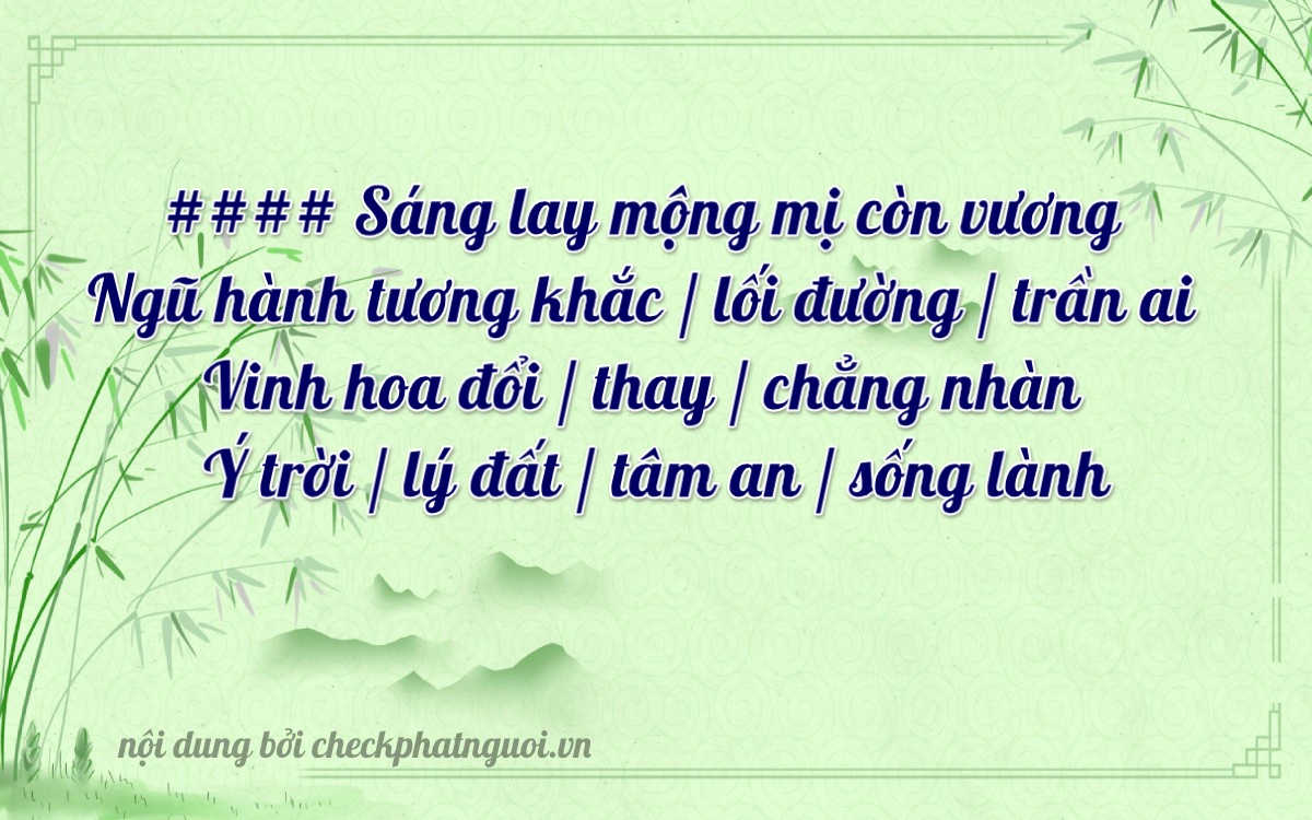 Bài thơ ý nghĩa cho <b>biển số 24688</b> tại website checkphatnguoi.vn