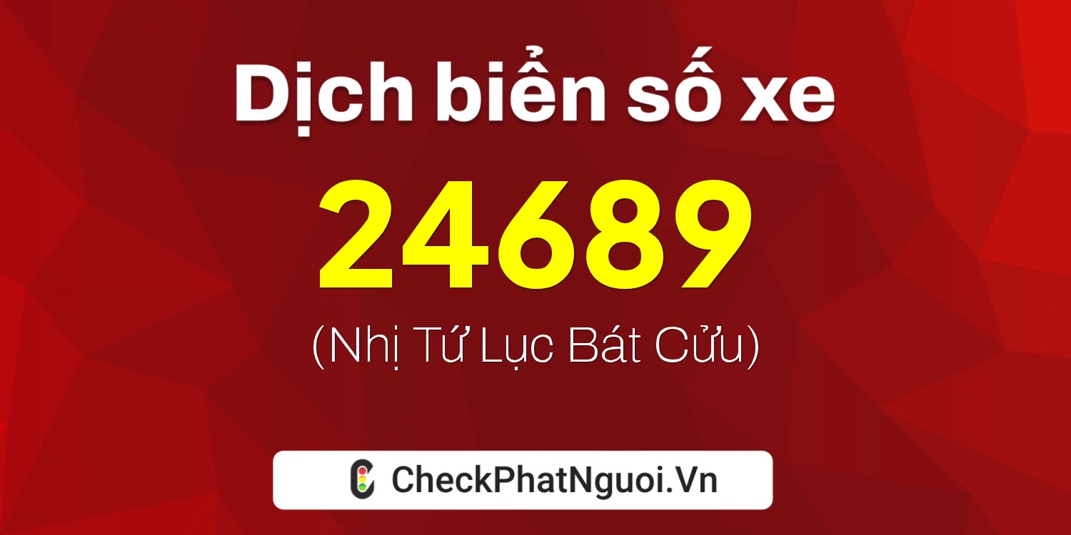 Dịch ý nghĩa <b>biển số xe 19N-24689</b> tại website checkphatnguoi.vn