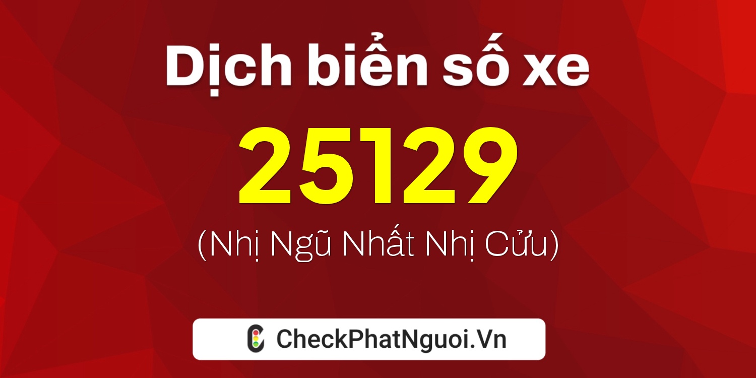 Dịch ý nghĩa <b>biển số xe 48A-25129</b> tại website checkphatnguoi.vn