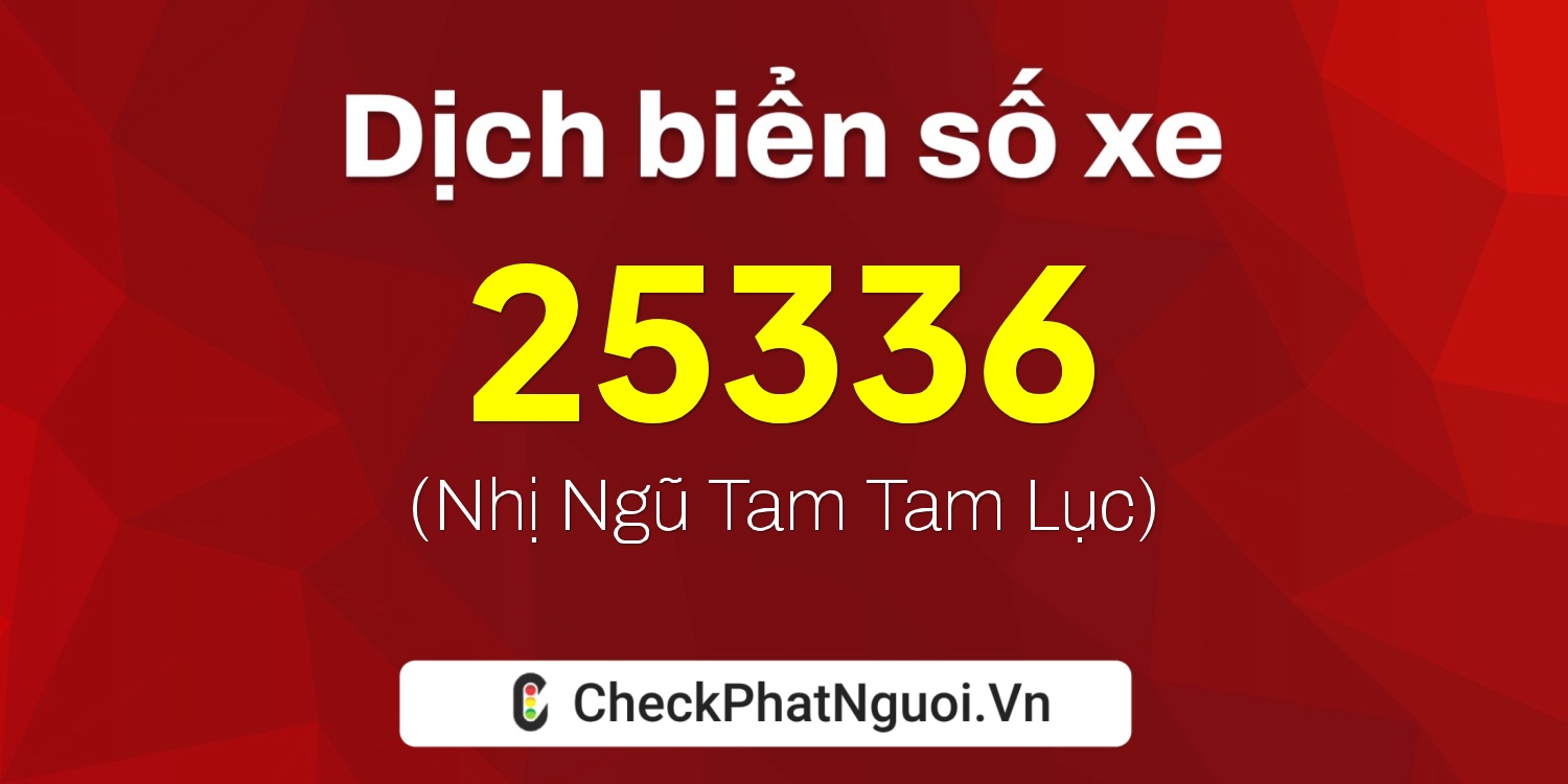 Dịch ý nghĩa <b>biển số xe 69E1-25336</b> tại website checkphatnguoi.vn