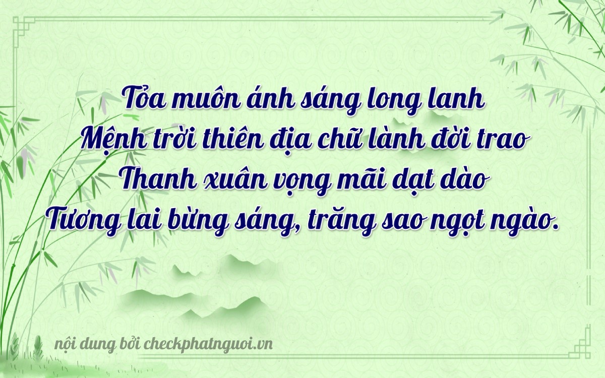 Bài thơ ý nghĩa cho <b>biển số 25722</b> tại website checkphatnguoi.vn