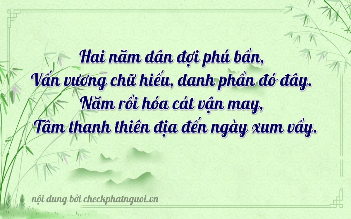 Bài thơ ý nghĩa cho <b>biển số 25A-25705</b> tại website checkphatnguoi.vn