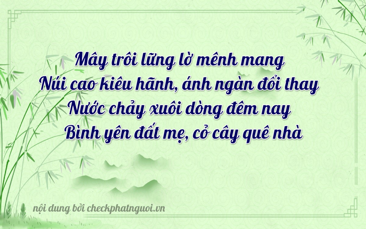 Bài thơ ý nghĩa cho <b>biển số 26831</b> tại website checkphatnguoi.vn