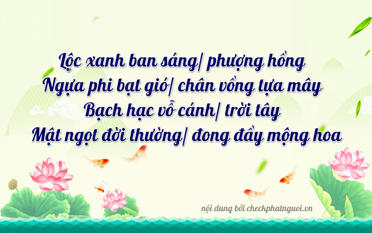 Bài thơ ý nghĩa cho <b>biển số 26A-08142</b> tại website checkphatnguoi.vn