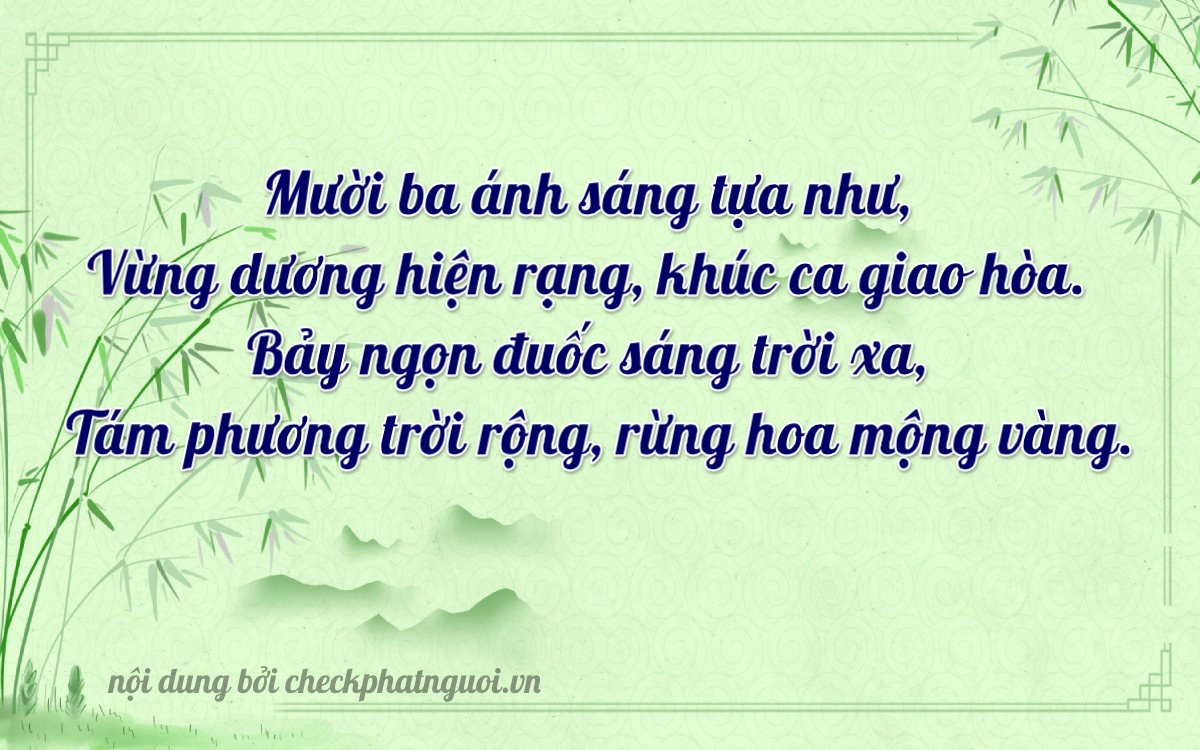 Bài thơ ý nghĩa cho <b>biển số 26A-13708</b> tại website checkphatnguoi.vn