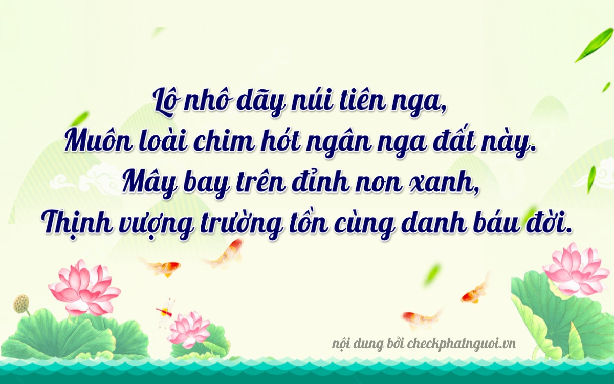 Bài thơ ý nghĩa cho <b>biển số 26A-19138</b> tại website checkphatnguoi.vn