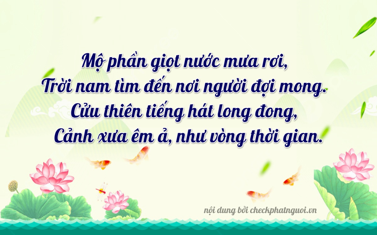 Bài thơ ý nghĩa cho <b>biển số 26AA-17909</b> tại website checkphatnguoi.vn