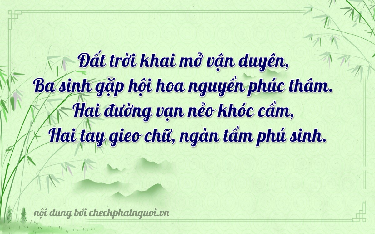 Bài thơ ý nghĩa cho <b>biển số 26AD-03222</b> tại website checkphatnguoi.vn