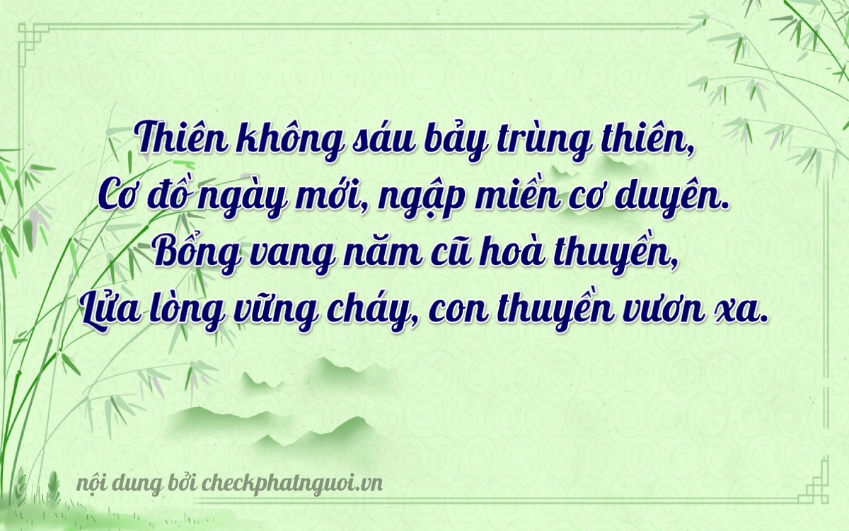 Bài thơ ý nghĩa cho <b>biển số 26B-00687</b> tại website checkphatnguoi.vn