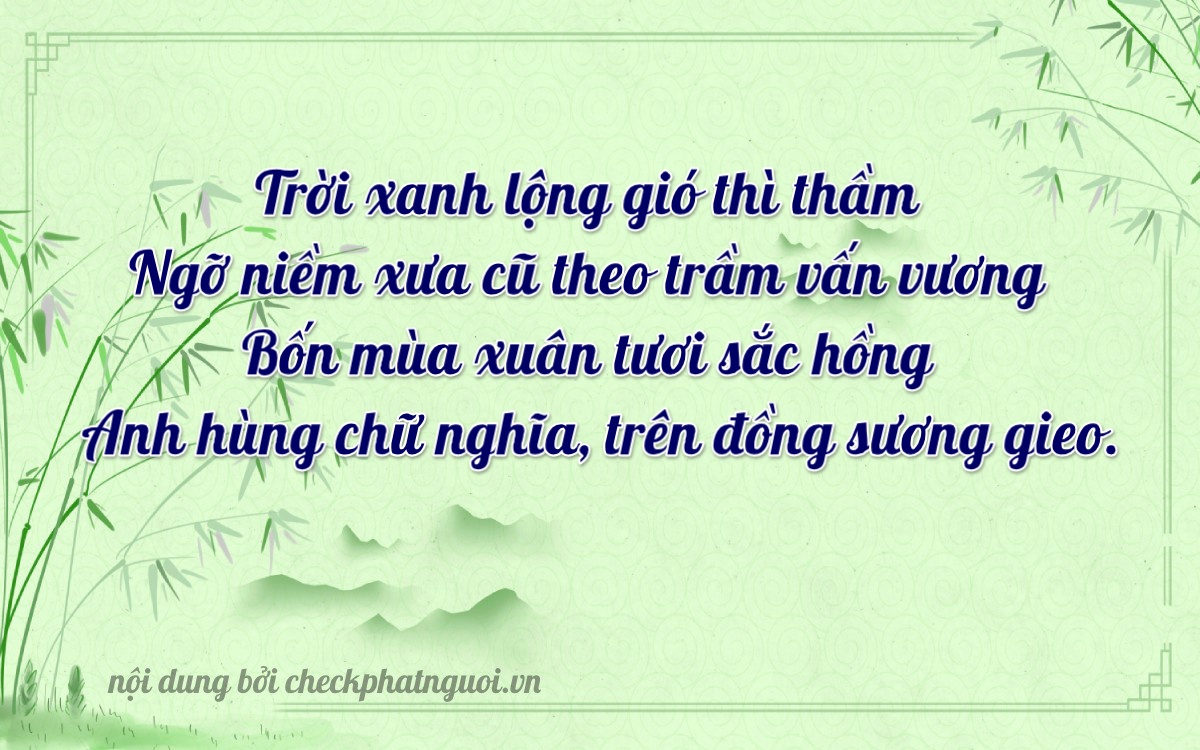 Bài thơ ý nghĩa cho <b>biển số 26B-00815</b> tại website checkphatnguoi.vn